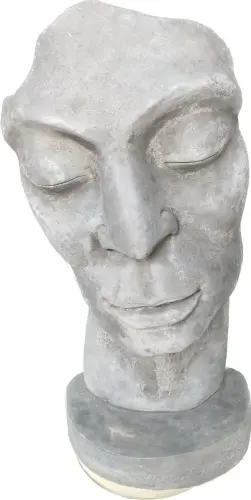 Product image of the product “Aras - Face looking to the right, 90 cm H | cast stone ”